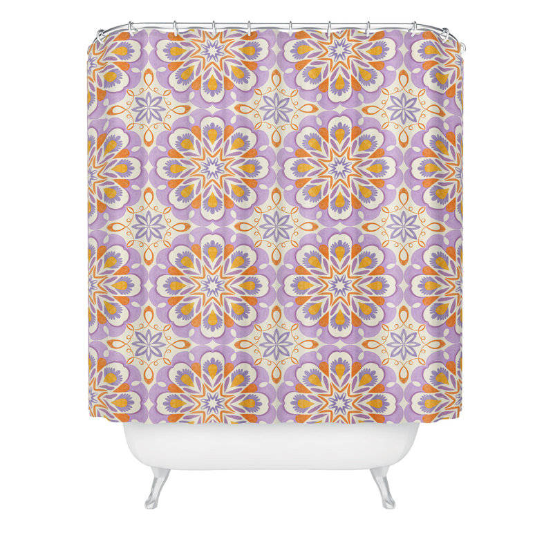 Rideau de douche Pimlada, Mauve floral 28