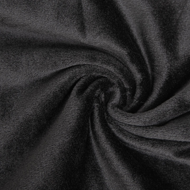 Housse de coussin carré à fermeture à glissière, housse en velours de luxe, très douce - NTBAY, Noir
