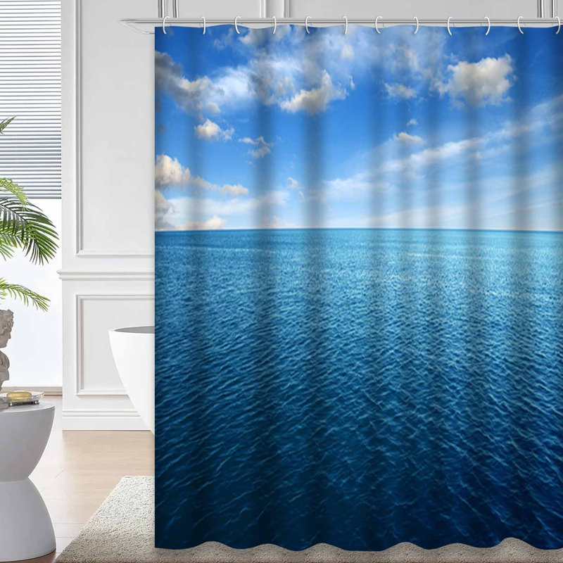 Bleu, eau, surface de la mer, ciel, océan, ligne, nuage turquoise, profond avec 12 crochets, L 72 po x l 72 po