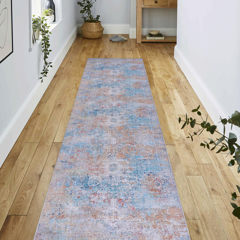 & Pet Area Rug Runner, Washable, Low-Pile, Non-Slip, Stain For Bedroom, Living Room, Kitchen 2'6''X10'  Yellow/Cream Washable Non-Slip - Yellow/Cream Kitchen, Room