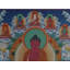 Bouddha Amitabha assis (Thangka sans brocart) | Or pur 24 carats avec peinture acrylique