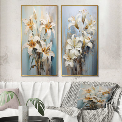 Dreamy Serenade of Lilies - ensemble de 2 reproductions d'art mural lys