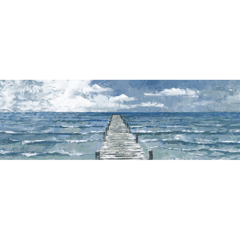 Rough Sea Waves - Peinture panoramique sur toile tendue, H 20 po x l 60 po x P 1,5 po