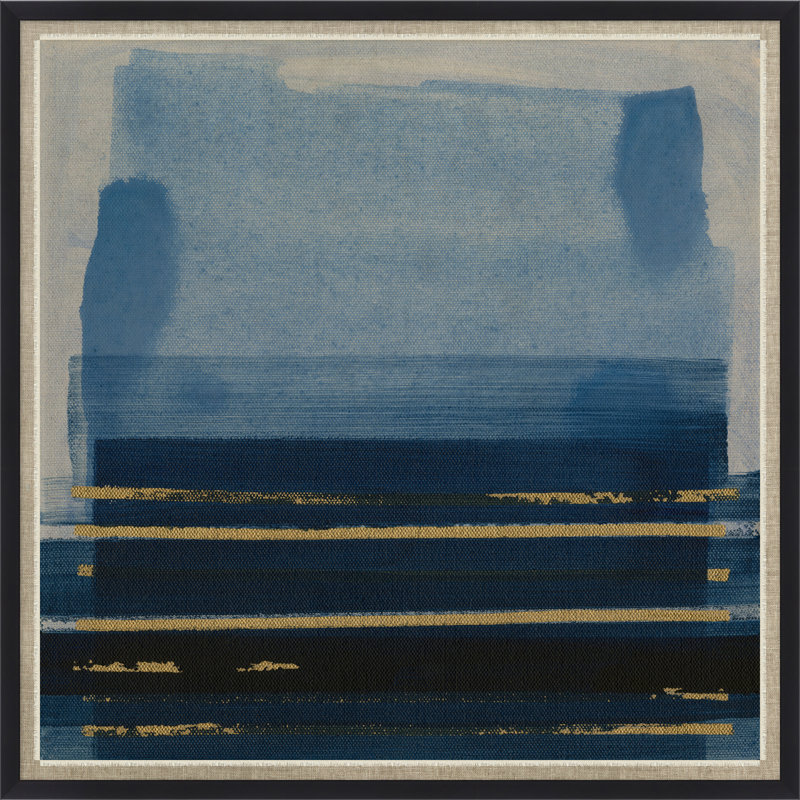 Indigo Contour 4 par Thom Filicia - peinture sur toile encadrée