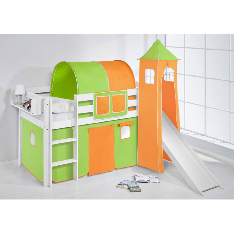 Basic European Single Mid Sleeper Bed with Textile Set