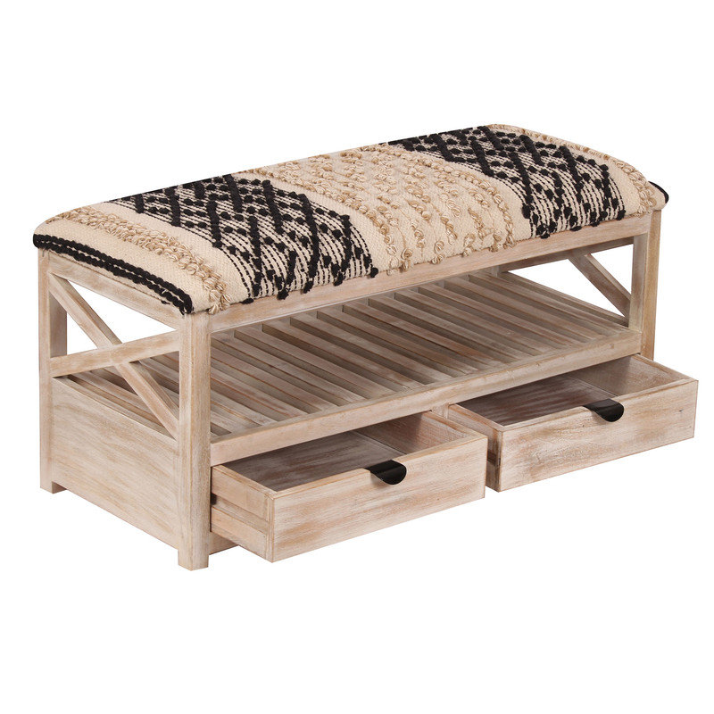 Banc de rangement rembourré avec tiroirs Myo