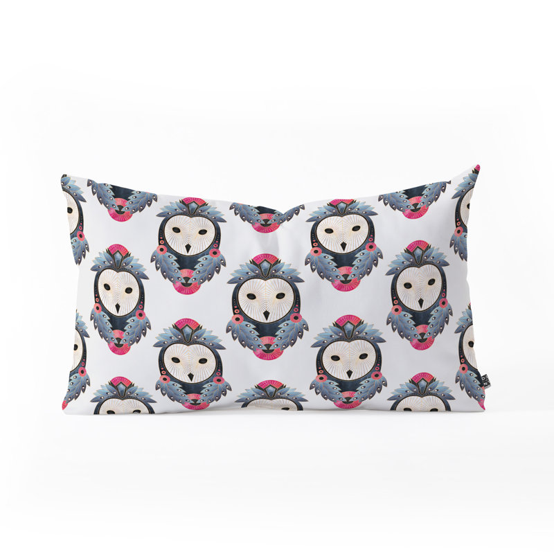 Coussin lombaire à fond décoratif elisabeth fredriksson hibou light