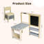 Chevalet en bois pour enfants, table d'art pour enfants et 2 chaises, centre d'art avec tableau noir et blanc à double face