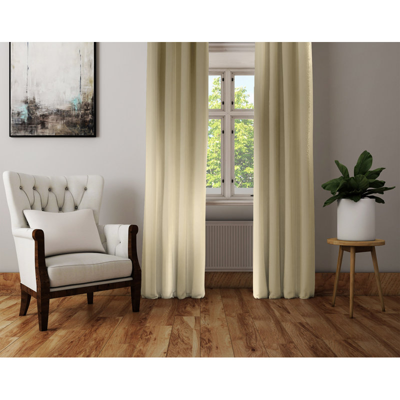 Paire de rideaux semi-transparents en polyester Danitra, L 20 po x L 82 po