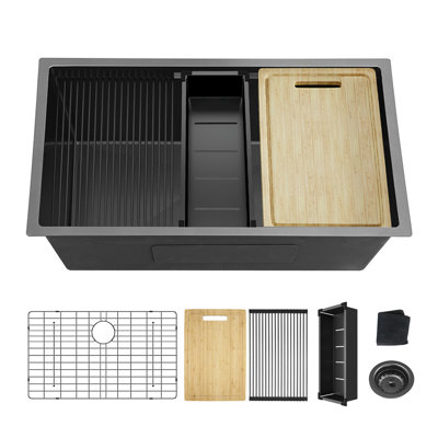 32'' L Undermount Single Bowl Stainless Steel Kitchen Sink