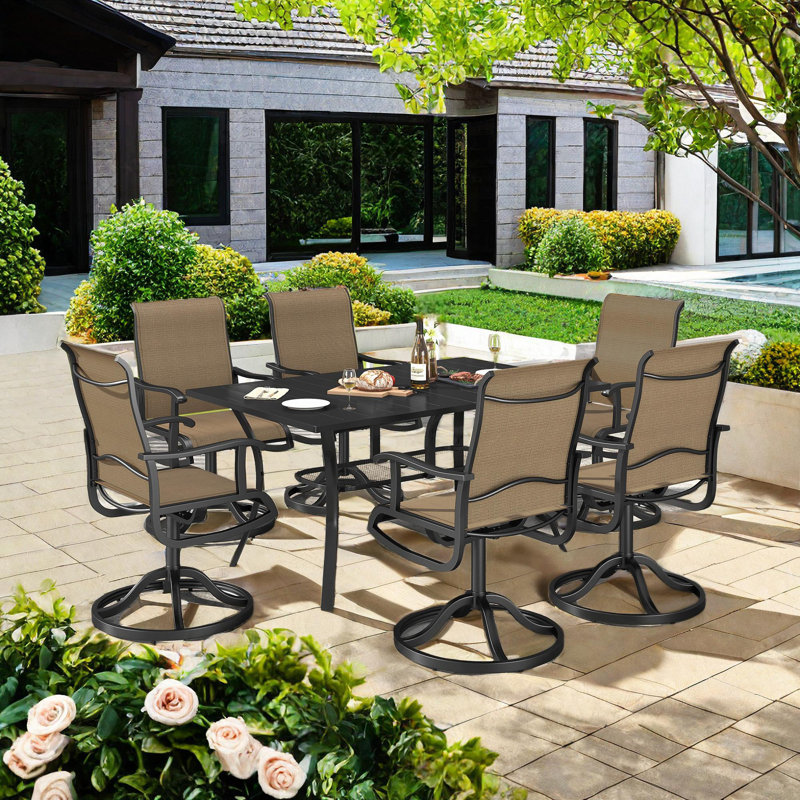 Rectangular 6 - Person 59" Long Dining Set with 28" W Seats