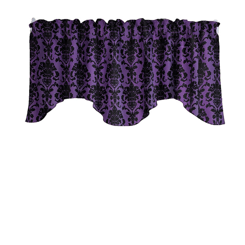 Cantonnière en popeline à motif floral ondulé 58 po, Prune