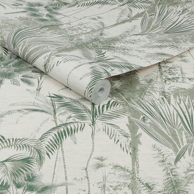 Sublime Jungle Texture Floral Wallpaper, Green