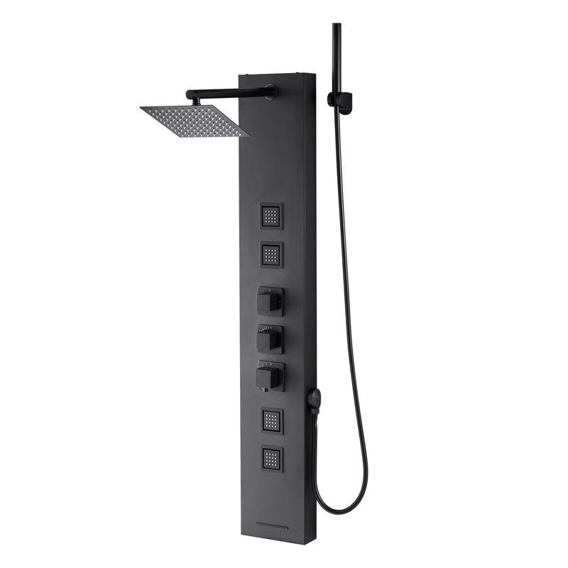 Système de tour de douche avec colonne de douche en acier inoxydable et jet de massage 4 modes