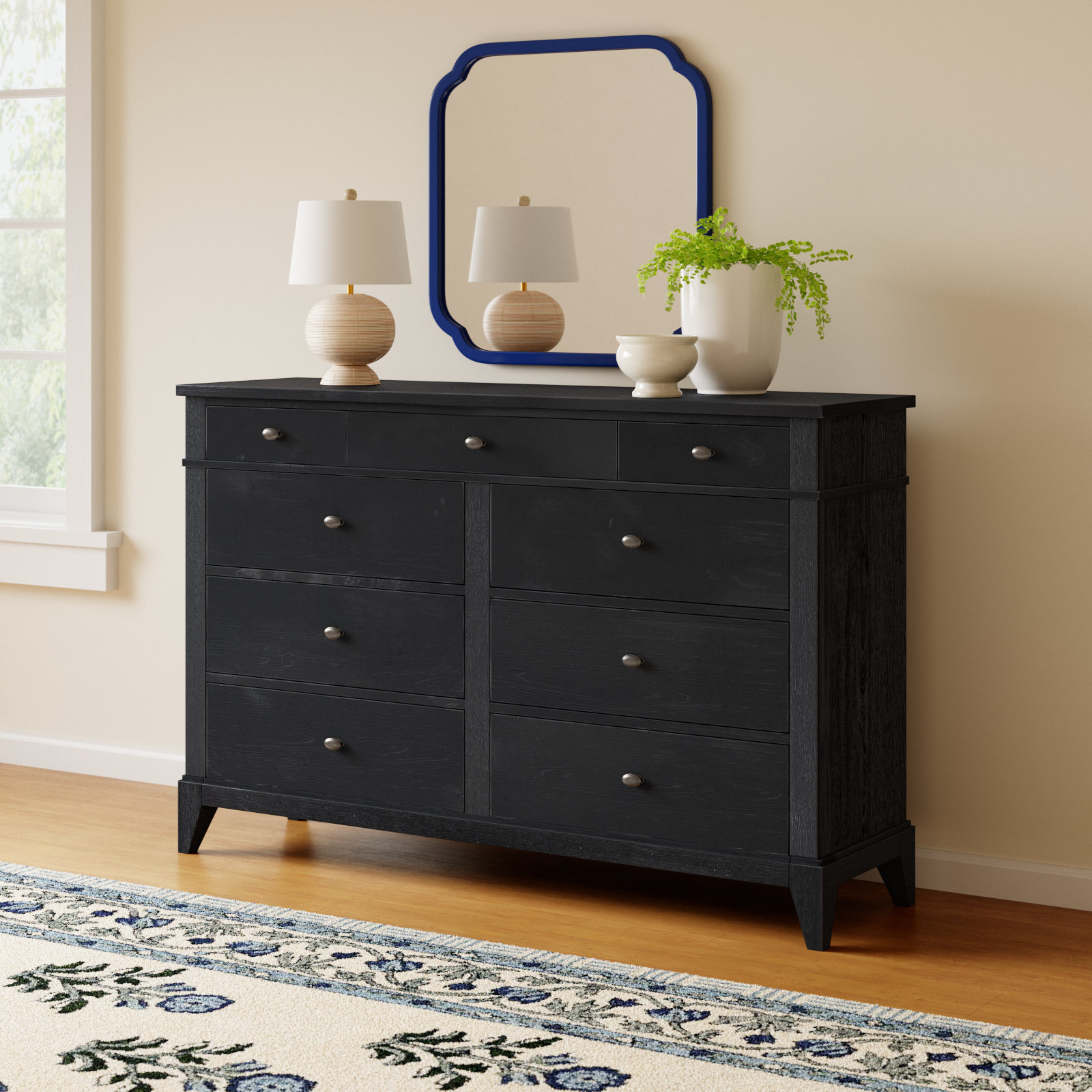 Mya 64" Double Dresser, Black