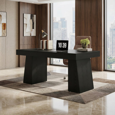 Wolbach 55 Inches Executive Desk with Double Trapezoid Base
