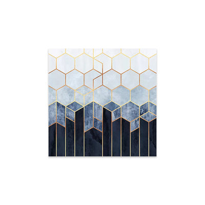 «Soft Blue Hexagons» par Elisabeth Fredriksson - impression sans cadre