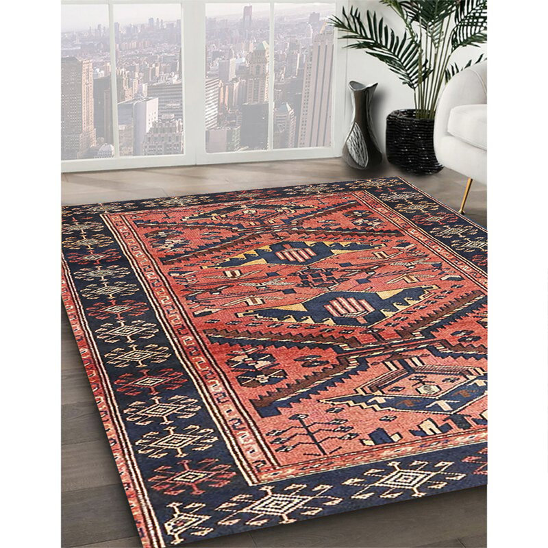 Tapis traditionnel 100% lavable à la machine 4241, Rond 7 pi