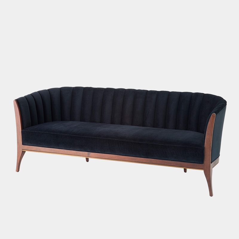Canapé Channel Back - velours noir, Marine, Brun