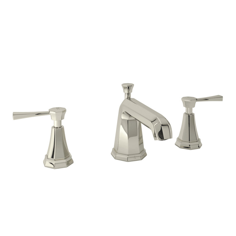 Elegant Transitional 12" Widespread Polished Nickel Bathroom Faucet