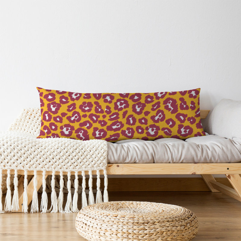 Polyester Medium Pillow, Microfiber, Yellow/Red