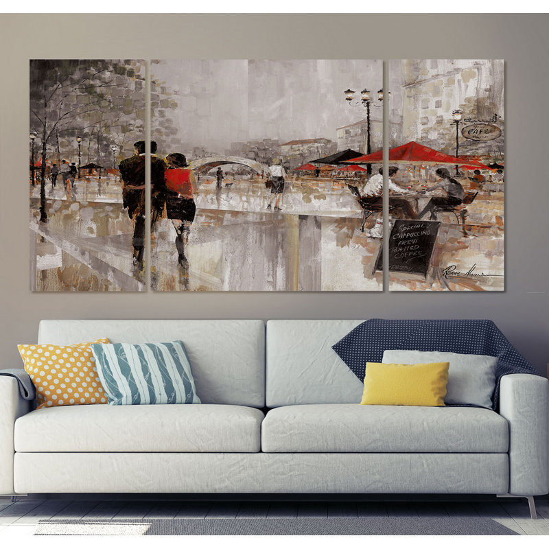 " Riverwalk Charm " 3 - Pieces, 40" H x 80" W x 1.5" D