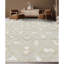 Tapis rectangulaire en laine / soie noué à la main beige / ivoire-88508154
