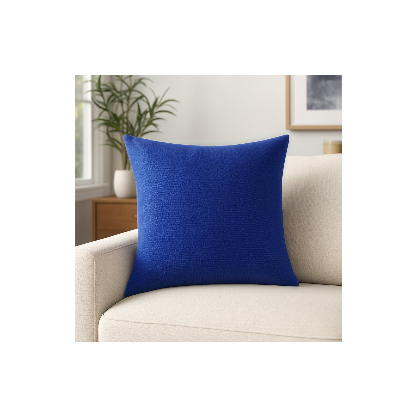 Linen Throw Square Pillow, Navy, Pillow Cover Only - No Insert
