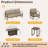 Outdoor Aluminum Patio Furniture Set, 5-Seats Patio Conversation Sofa Set with Oversized Fire Pit Table-1851754785