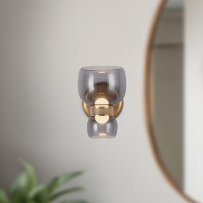 Luminaire de salle de bain à DEL en laiton à intensité variable 8 po Sutton