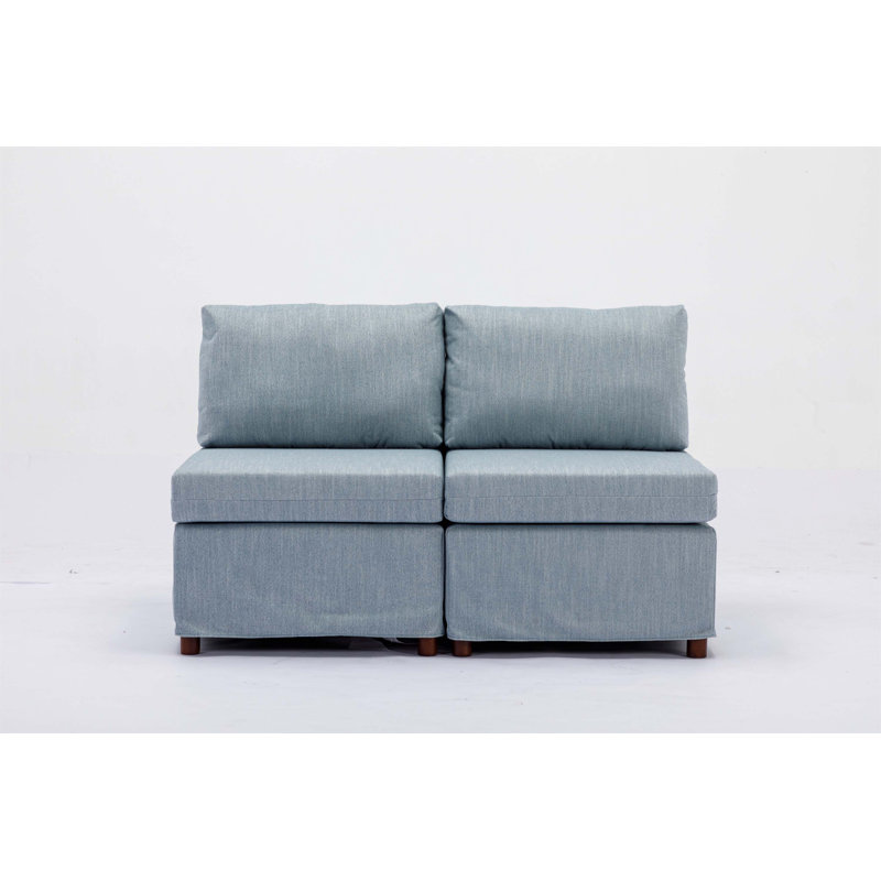 Fauteuil d'appoint sans accoudoirs avec housse de coussin 3 pièces, H 33,46 po x l 51,2 po x P 34,25 po