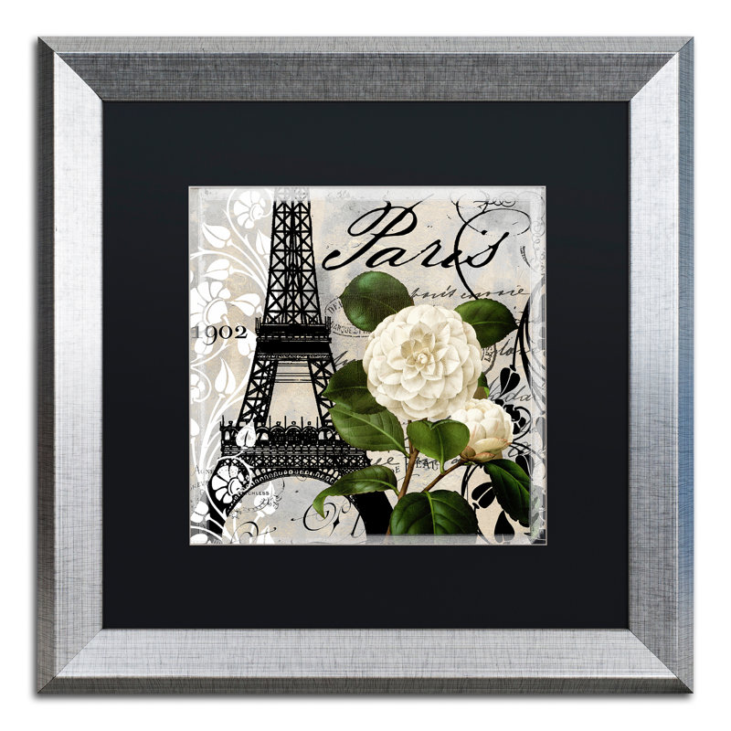 Jadaya «Paris Blanc I», impression encadrée, H 16 po x l 16 po x P 0,5 po, Noir