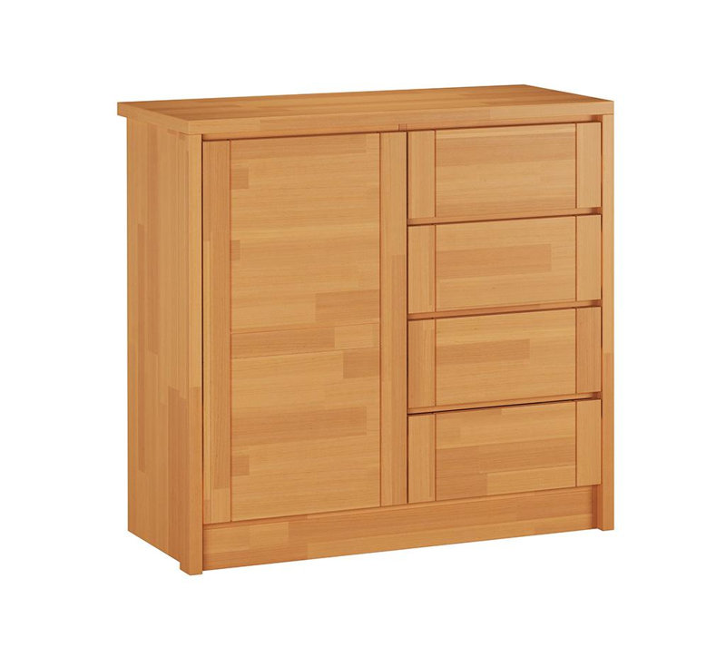 Filley Solid Wood 104.6 cm W Chest of 4 Drawers, Natural