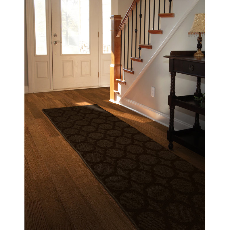 Togut Non-Slip Polypropylene Rectangle Mocha Area Rug, Runner 2' x 8'