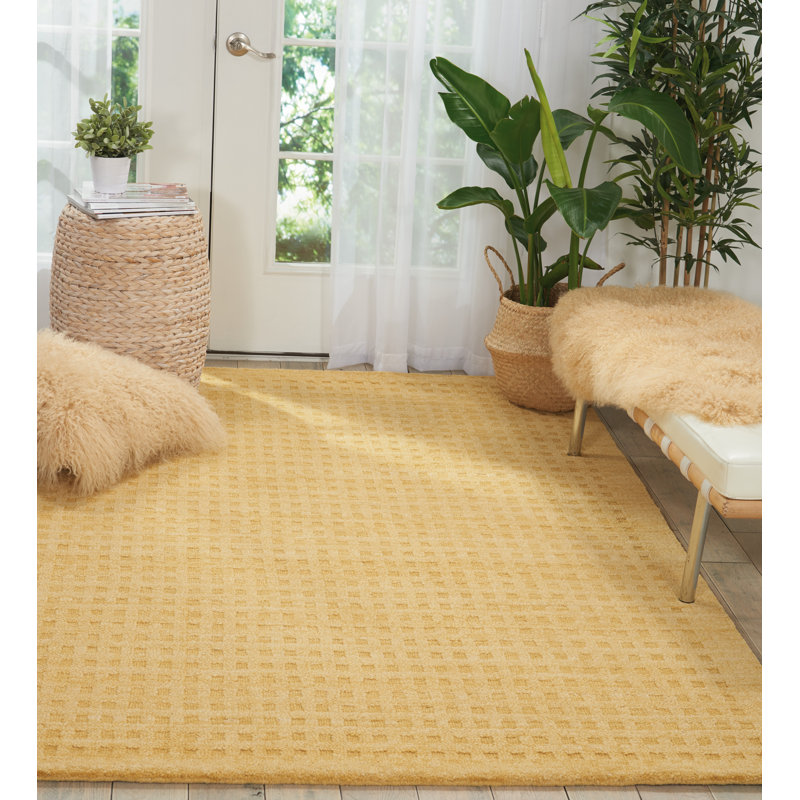 Tapis en laine tissé à la main Meshilem, Rectangle 5 pi x 7 pi 6 po