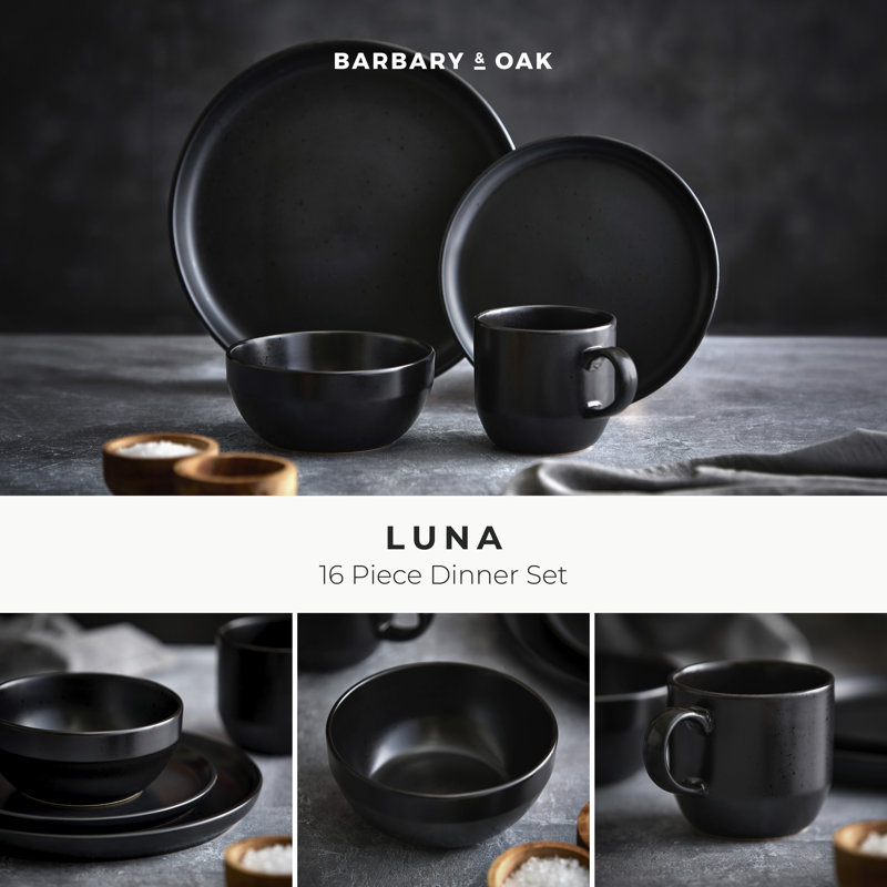 Luna Piece Stoneware Dinnerware Set - Service for 4