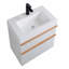 Meuble-lavabo mural avec lavabo en acrylique intégré, 2 tiroirs à fermeture en douceur, armoire flottante pré-assemblée et moderne