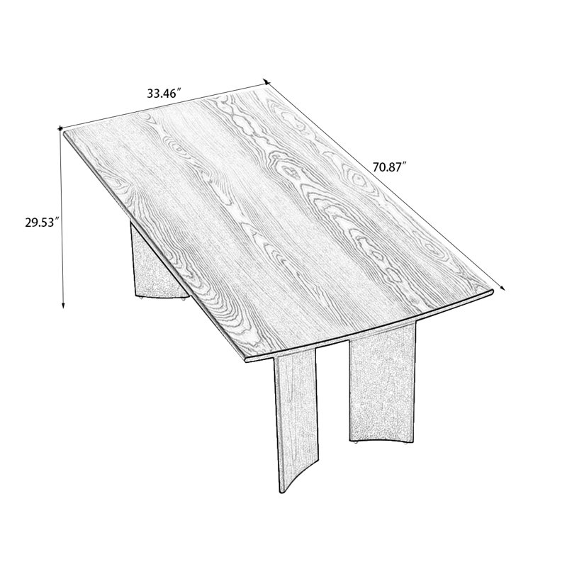 Table de salle à manger 86,61 po, H 29,53 po x L 70,87 po x l 33,46 po