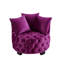 Chaise pivotante rembourrée et capitonnée-1780449056