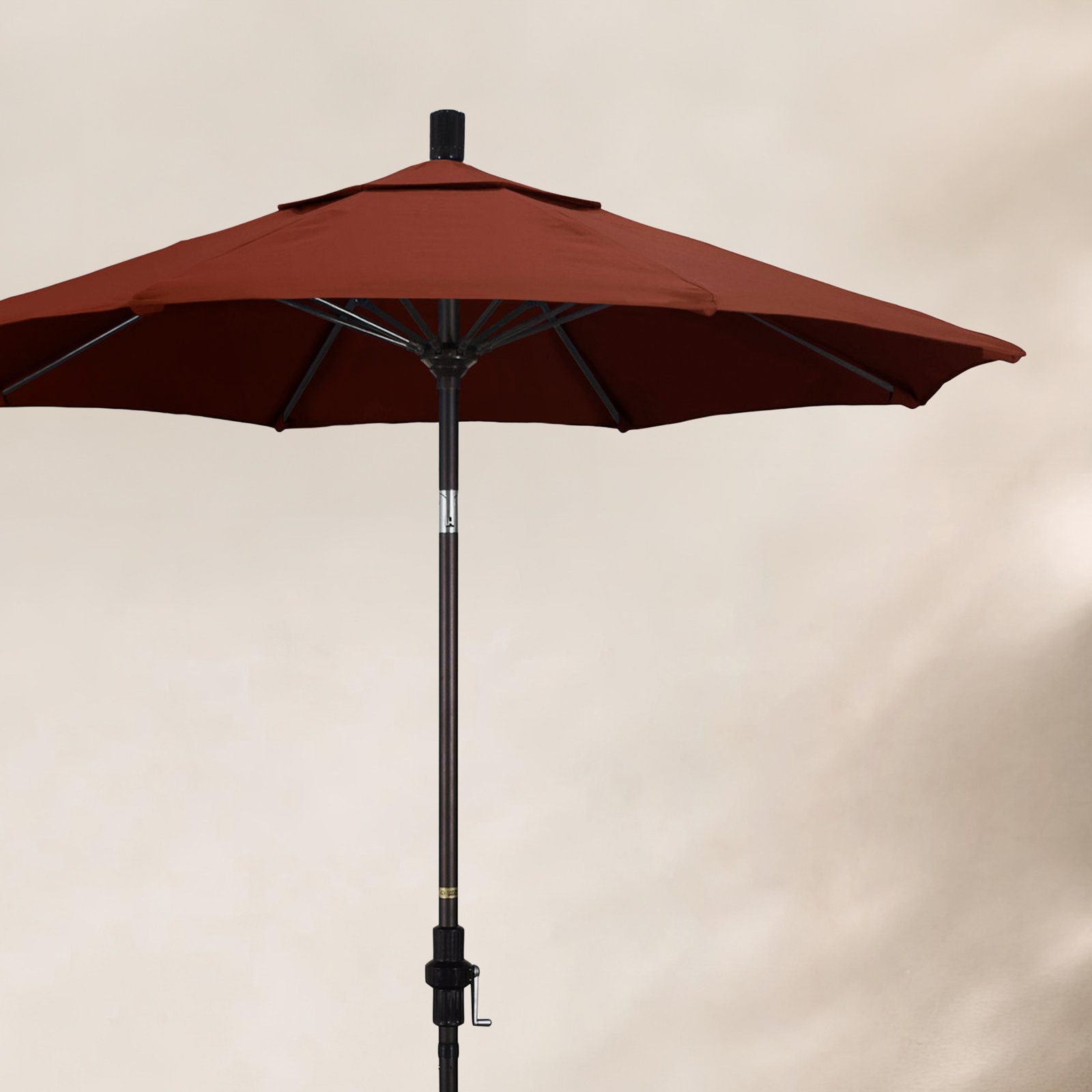 Brent 7.5' Sunbrella® Umbrella, Silver, Canvas Henna Sunbrella® Canvas