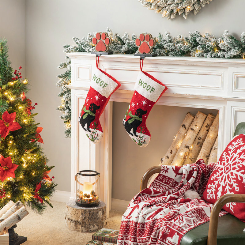Bas de Noël crocheté 20,00 po, chien
