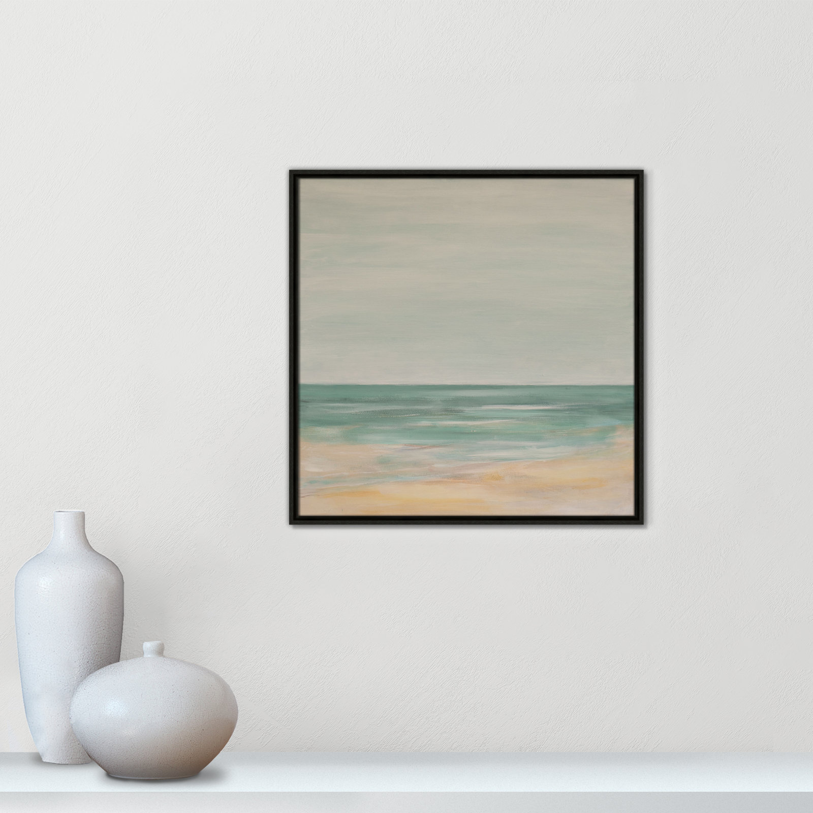 Horizon Print by S.H. Khan, 25.5" H x 25.5" W, Espresso