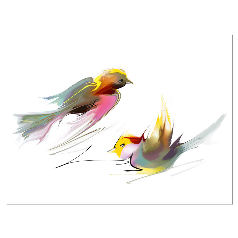 « flying oiseaux illustration », reproduction d’art sur toile tendue, H 8 po x l 12 po