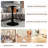 27.6-Inch Round Dining Table Mid-Century Modern 2-4 Person Light Gray Textured Marble Top-66967671-66967665