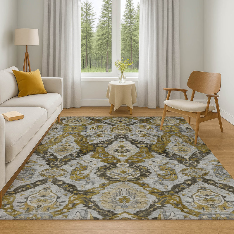 Premium Machine Washable Ashlynn Panels Rug, Rectangle 10' x 14'
