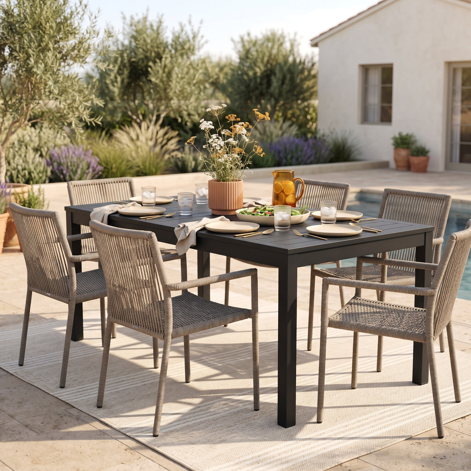 Dwyer 63" Extendable Patio Dining Table