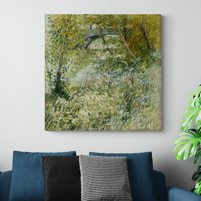 Riverbank In Springtime by Vincent Van Gogh - Wrapped Canvas Print, 61cm W x 61cm H x 1.5cm D