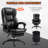 High Back Massage Office Chair With 6-Point Vibration, 5 Modes, Executive Chair, PU Leather Swivel Chair With Reclining Back, And Retractable Footrest, Black-1404152844