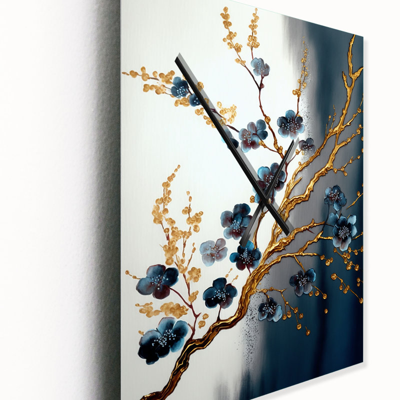 Horloge murale Cherry Blossom Branch V - Modern, H 32 po x l 24 po x P 1 po