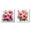 Hibiscus rose élégant tropical I - Hibiscus ensemble de 2 pièces carrées en métal-476247701